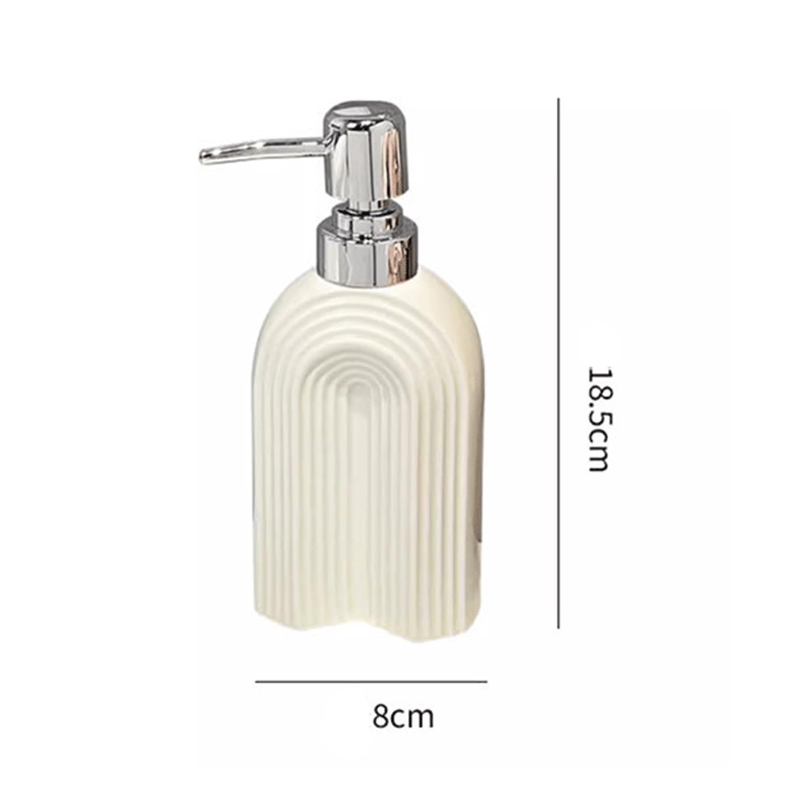 Dispensador de Jabón Botellas de loción, dispensadores jabón Manos y Botellas Gel Ducha cerámica Estilo Lujoso Dosificador de líquido | Silver