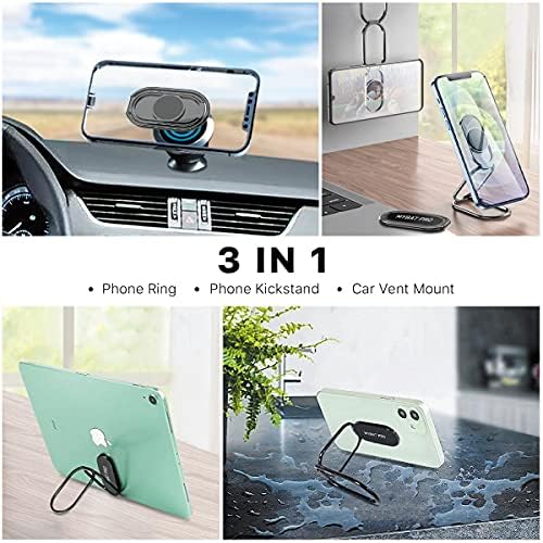 Miniatura 3 de MYBAT PRO Soporte de anillo para teléfono, soporte de dedo con rotación de 360, agarre trasero plegable para teléfono celular para escritorio,