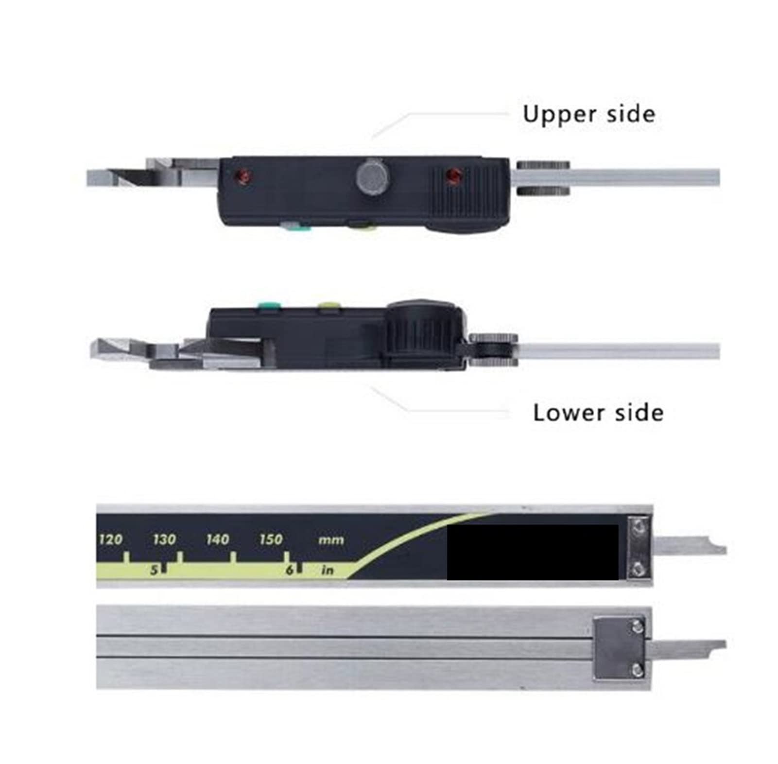 Calibro digitale, Lcd. Digital Caliper Vernier Caliber Electronic 150 200 300 mm 500-196-20 6 8 pollici Strumenti di misurazione Acciaio inossidabile(Digital 0-300mm)