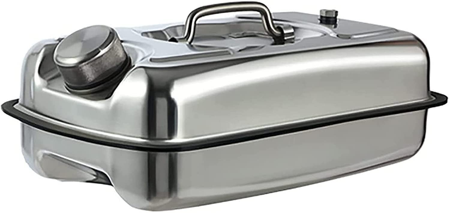 Bidón de gasolina de Metálico Recipientes gasoli Portátil 5L, 10L Tanque de combustible for automóvil de motocicleta Jerry Can Spare 304 Contenedor de gas de gasolina de acero inoxidable Combustible a