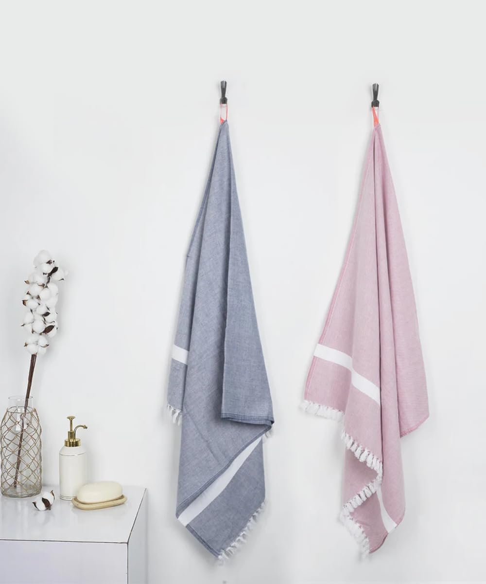 Thirsty Towel by Doctor Towels Premium Cotton Bath Towel | Super Soft Towels, Quick Dry Towels for Bath Large Size | Bath Towels for Men, Women & Kids | Pack of 2 (Denim Blue +Merlot Mauve)-picture-12