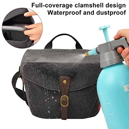 Cwatcun Canva Camera Bag, Shoulder Camera Case For Canon Nikon Sony Slr Dslr Mirrorless Camera And Lens, Vintage Crossbody Camera Case For Men Women, Small #TOP3