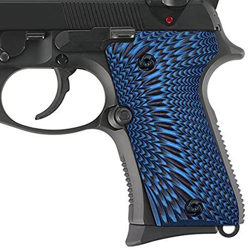 Guuun G10 Grips for Beretta 92/96 Compact, Tactical Sunburst Texture - Blue/Black