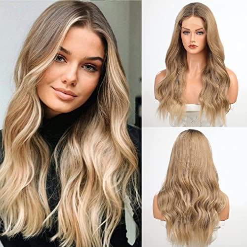 blonde synthetic lace front wig