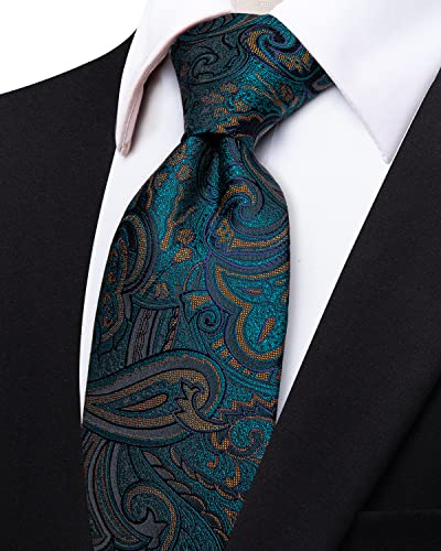 Image of YourTies Paisley Men's Necktie Woven Silk Floral Ties for Men Designer Formal Business Party Wedding