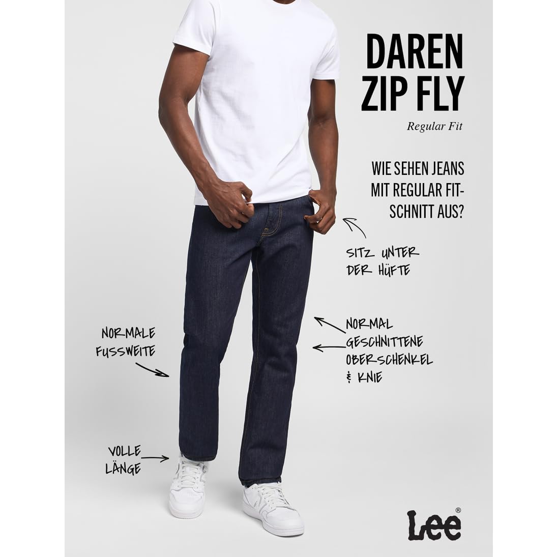 Lee Herren-Jeans Daren, Reißverschluss, Regular Straight Fit, Straight Leg
