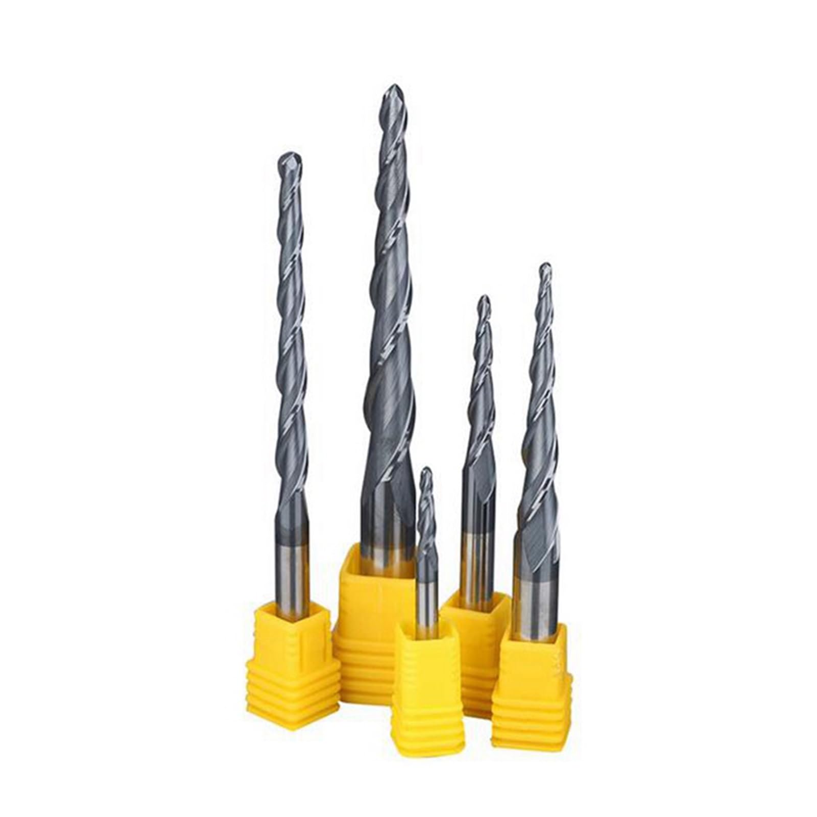1/5 sztuk frez z pełnego węglika wolframu 4mm 6mm 8mm nos kulisty stożkowe frezy trzpieniowe frezy CNC stożek frez do drewna i metalu(5PCS,R0.25X20.5X6DX50L)