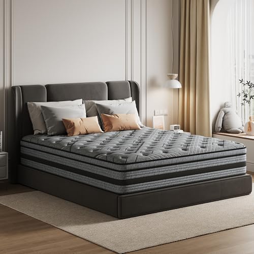 NHNHPO Twin Mattress 14 Inch Twin Size Mattress in a Box Memory Foam Hybrid Twin Mattresses with Individual Pocket Spring for Motion Isolation & Silent Sleep Lumbar Support&Pressure Relief Medium Firm
