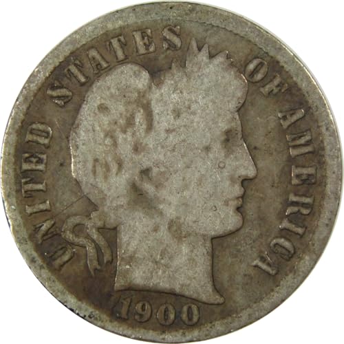 1900 S Barber Silver Dime AG About Good 10c Coin