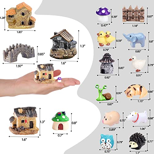 Homlone 105 Miniature Fairy Garden Accessories, Fairy Garden Kit, Fairy Garden Animals, Miniature Figurines, Micro Landscape Ornaments Kit, Garden Diy Kit For Dollhouse Decoration Plant House Decor #TOP5