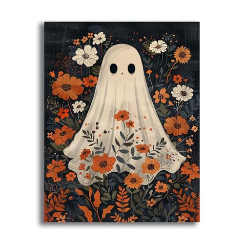 VAIIEYO 5D Diamond Painting Halloween, Diamond Painting Kit Completo Fantasma, Pittura Diamante 5D Fai da Te, Ricamo con Strass Punto Croce Arte e Artigianato Decorazione per Casa e Pareti 30x40cm-118