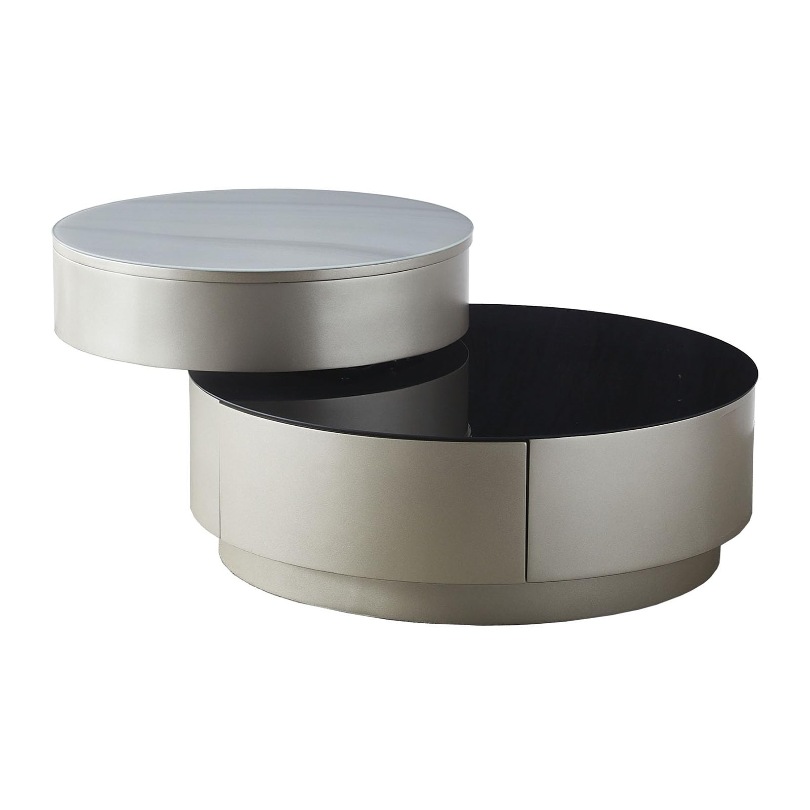 Bueuwe Round Coffee Table with Storage, Lift Top Sofa Tea Table, Set of 2 Side Table for Living Room Bedroom Apartment, Simple Modern Style, Easy Assemble Stackable,Black