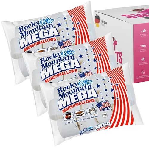 SWEETS´N FOOD Marshmallows Original US-Marshmallows Mini Groß Bunt & Weiß zum Grillen fürs Lagerfeuer & Snack Schaumzucker-Süßigkeit aus Amerika 3x 340g Classic SWEETS´N FOOD Marshmallows Original US-Marshmallows Mini Groß Bunt & Weiß zum Grillen fürs Lagerfeuer & Snack Schaumzucker-Süßigkeit aus Amerika 3x 340g Classic