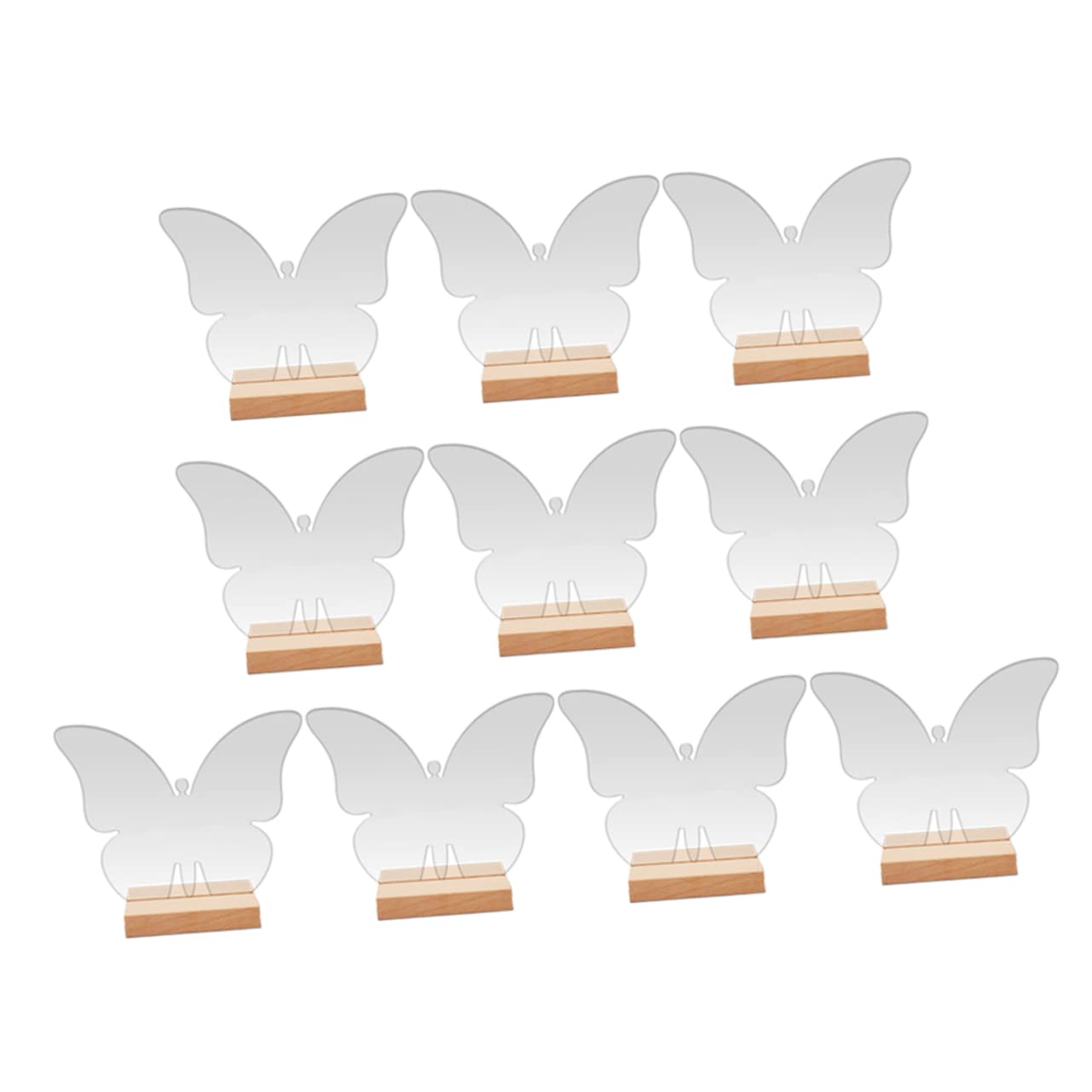 Alipis 30 Sätze Teiliges Transparente Tischkarten mit Schmetterlingsdesign Wiederverwendbare Sitzplatzschilder mit Holzsockel Moderne Namenskarten für Hochzeiten Partys Jubiläen und
