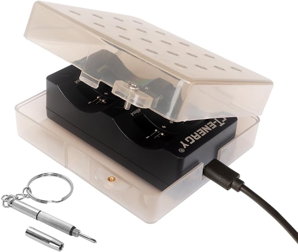 Lithium Coin Button Battery Charger for Rechargeable Lithium-ion Button Batteries LIR2450 2032 2025 2016 1632 1620