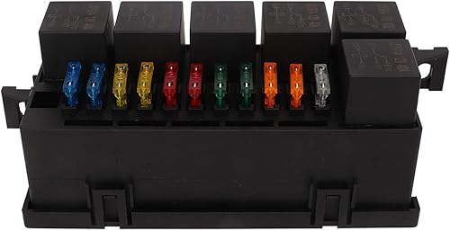 Miniatura 8 de Caja de 12 V y relé, soporte ATC ATO de bloque de relé de 6 ranuras, caja de relé impermeable universal con diseño de soporte en Z, cubierta de