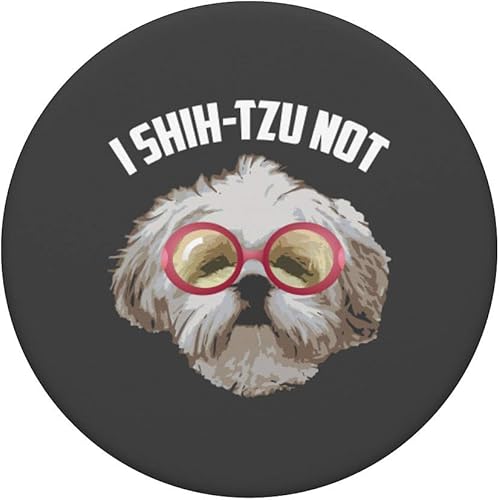 Miniatura 5 de I Shih-Tzu - Regalo artístico, diseño de perros con corazones y texto en inglés "I Shih-Tzu Not Art-Cool Adorable", Negro