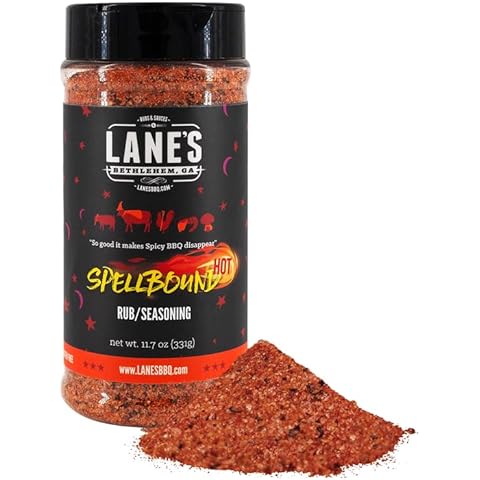 Lane's Spellbound Hot Sweet and Spicy Pork Rub Seasoning, All-Natural Butt Rub Seasoning, Rib Rubs for Smoking and Grilling, Made in USA, 12 Oz Cover