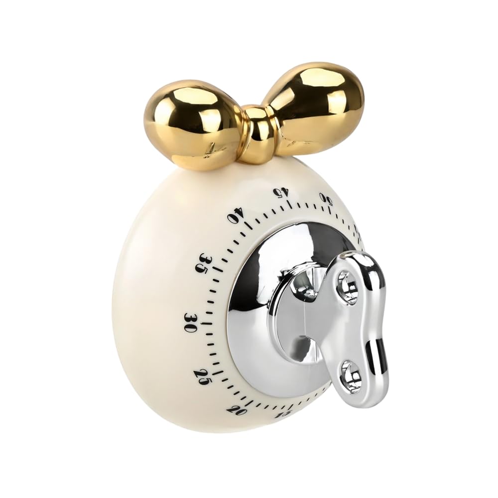 Magnetic Kitchen Timer, Mechanical 60 Minutes Countdown Timer with Loud Bell, Portable Kitchen Reminder Alarm for Cooking Study Beauty
