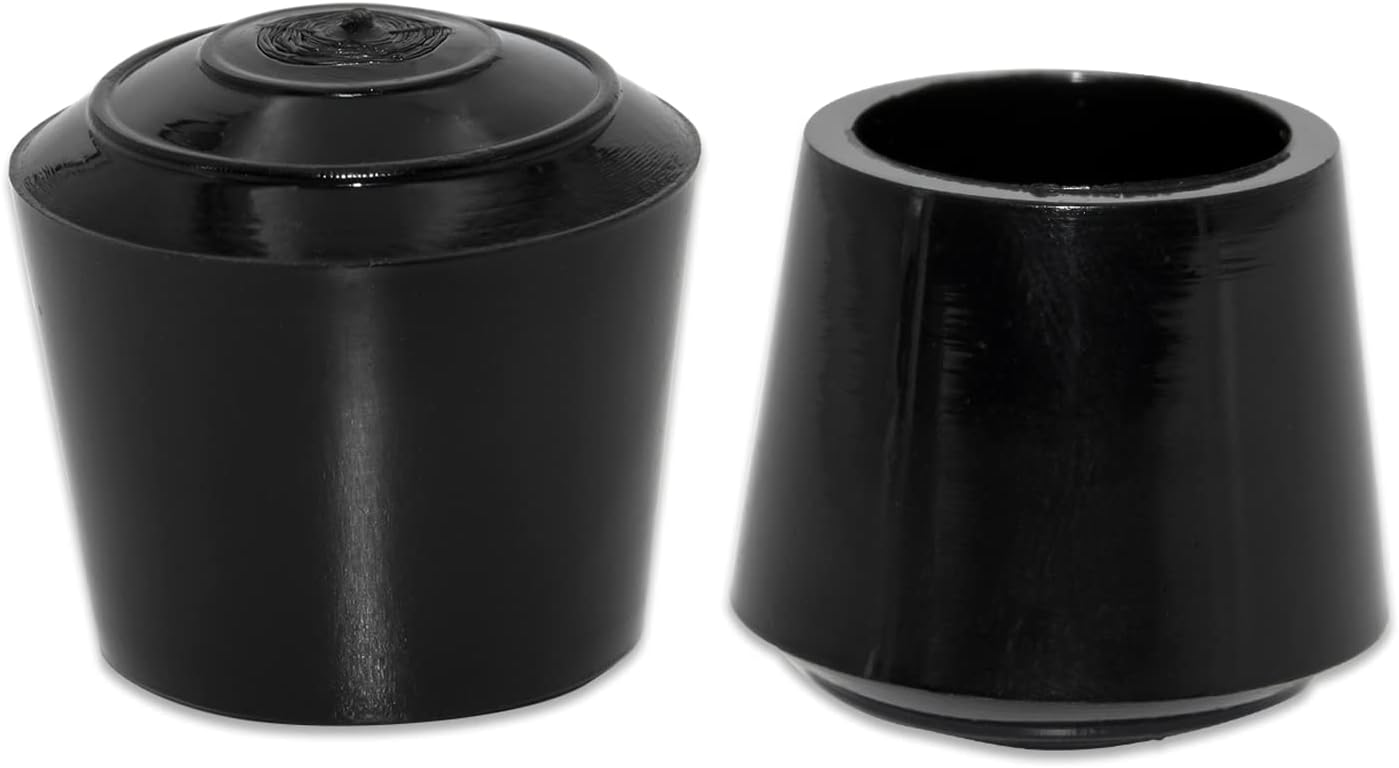 Flyshop 2", 50 mm, Patio Round Chair Leg Caps, Furniture Table Feet Covers Floor Protectors, Non-Marking Frosted Synthetic Rubber Legs Tips, 8 Pack, Black