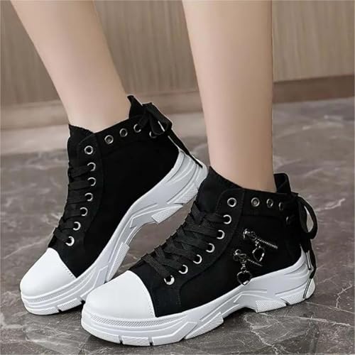 Fashion Wedge Heeled Sneakers for Women,Womens White Platform Sneakers,Casual Slip On Work Shoes Women,Comfortable Lace Up Running Shoes for Women Footwear - Fashion Sneakers for Women 2024