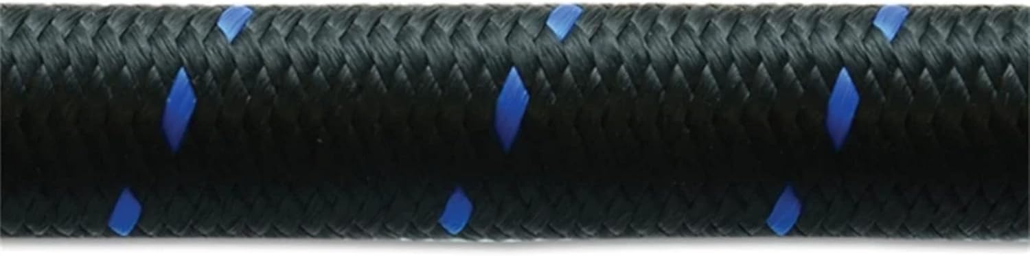 Vibrant Performance 11972B Nylon Braided Flex Hose (10ft Roll of Black Blue ; AN Size: -12; Hose ID: 0.68")