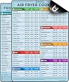 Cathy Yoder's - Juego de hojas de trucos para freidora de aire, accesorios para freidora de aire, guía de cocina de AirFryer, hoja magnética de tabla de tiempos de cocción, temperatura interna de