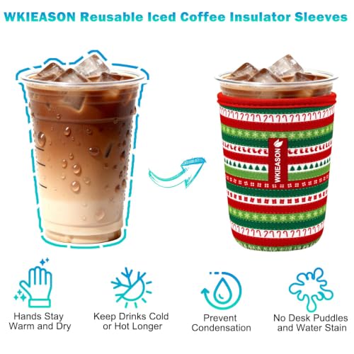 Image of WKIEASON Gifts for Friend Iced Coffee Sleeve & Ceramic Coaster Gift Set