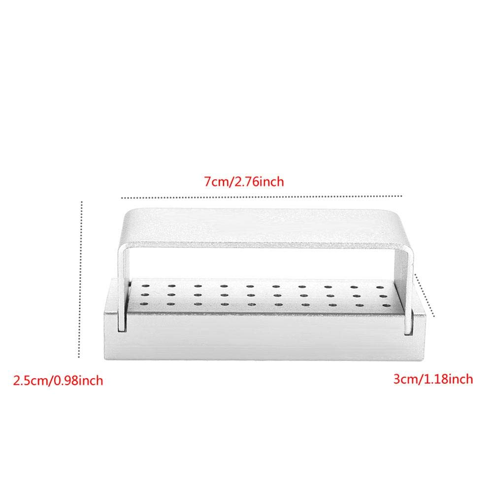 Caja de desinfección dental aluminio 30 agujeros Portafresas autoclavable