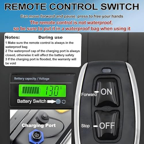 Electric Surfboard Fin with Remote Control, Rechargeable Underwater Thruster for Stand Up Paddle Board, High-Speed Paddle Board Motor Fin, D180 Model