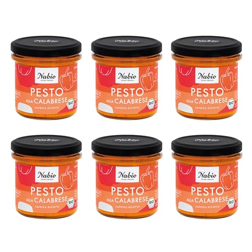 NABIO | Pesto alla Calabrese I La Dolce Vita im Glas I extra cremige TexturI (6 x 130g)