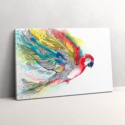 Grand Tableaux d'art Perroquet aquarelle pour une finition premium