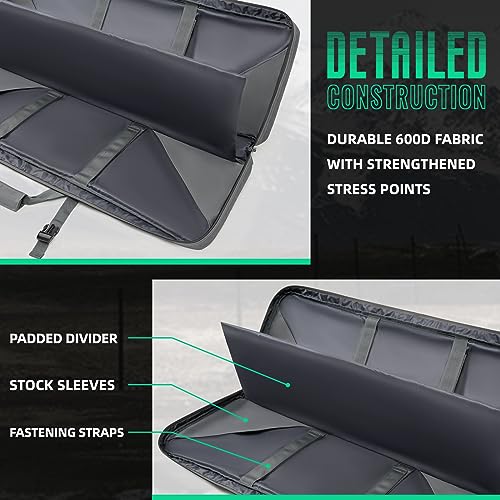 Double Rifle Case, 48 Inch Dual Rifle Bag For Long Gun