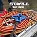 STAPLL Tack Strap – 4-Way Flat Bungee Cord with Rubber Pad Grip, Non-Slip Tie Down Straps for Motorcycle, ATV, Kayak, Cycling, Camping, Truck Storage, Adjustable Bungee Cords - 2 Pack (Orange)