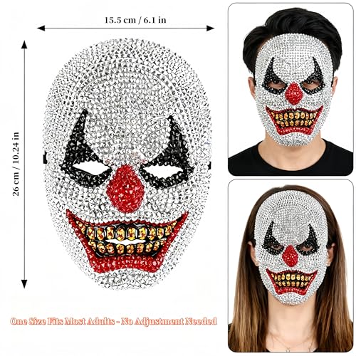 Masque de clown à strass de qualité supérieure pour soirée