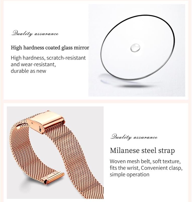 OLEVS Women's Watch Luxury Dress Rose Gold Women Slim Thin Lightweight Watch Stainless Steel Mesh Watches Fashion Waterproof Ladies Wrist Watch Black White Blue Face,Adjustable Bracelet - Image 6