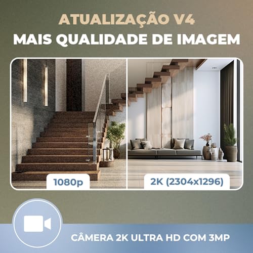 EKAZA, Câmera Externa Smart Wi-fi, Com Armazenamento em Nuvem, Ip66 À Prova Da Chuva, resolução 2K/3