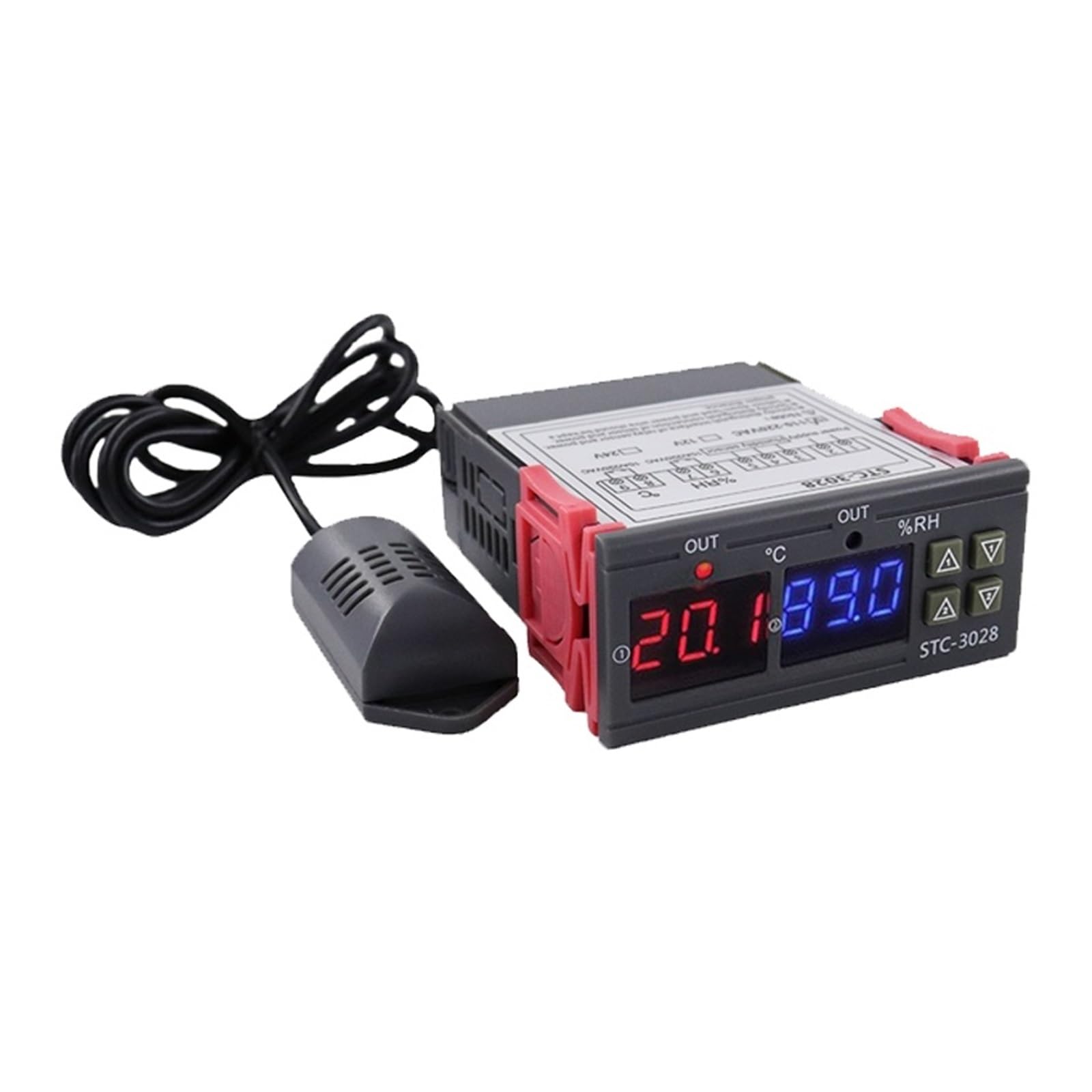 STC-3028 Dualer Digitaler Temperatur-Feuchtigkeitsregler 12V 24V 220V Thermoregulator-Thermostat for Die Kühlung Im Inkubator(STC-3028 24V)