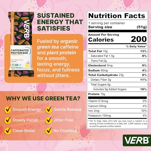 Verb Energy Barras Proteicas Caffeinadas 51g Pack 12 miniatura 2