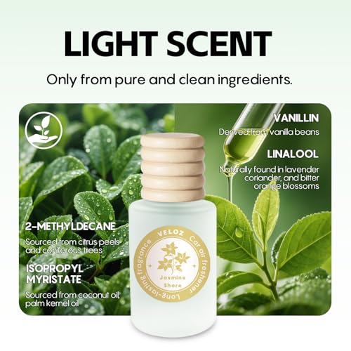 Image of Car Air Freshener-Jasmine Shore Scent Car Fresheners Long Lasting Essential Oil Car Diffuser- Cute Car Accessories for Women Interior without Methyl Carbitol&Hexylene Glycol