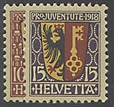 Goldhahn Markenqualität Goldhahn Schweiz Nr. 143-144 postfrisch ** Pro Juventute 1918\