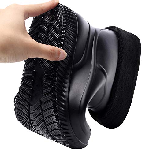 Image of ANUFER Men's Mid-Calf Snow Rain Boots Outdoor Waterproof Gardening Farm Boots with Removable Fluff Lining