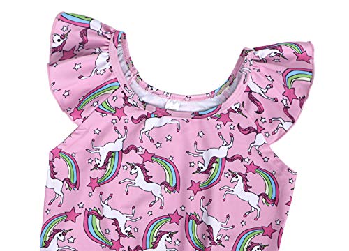 COTRIO Girls Swimsuit Rainbow Unicorn Tankini Swimwear Bathing Suit 2 Piece Beach Bikini for 2-10 Years Toddler Baby4