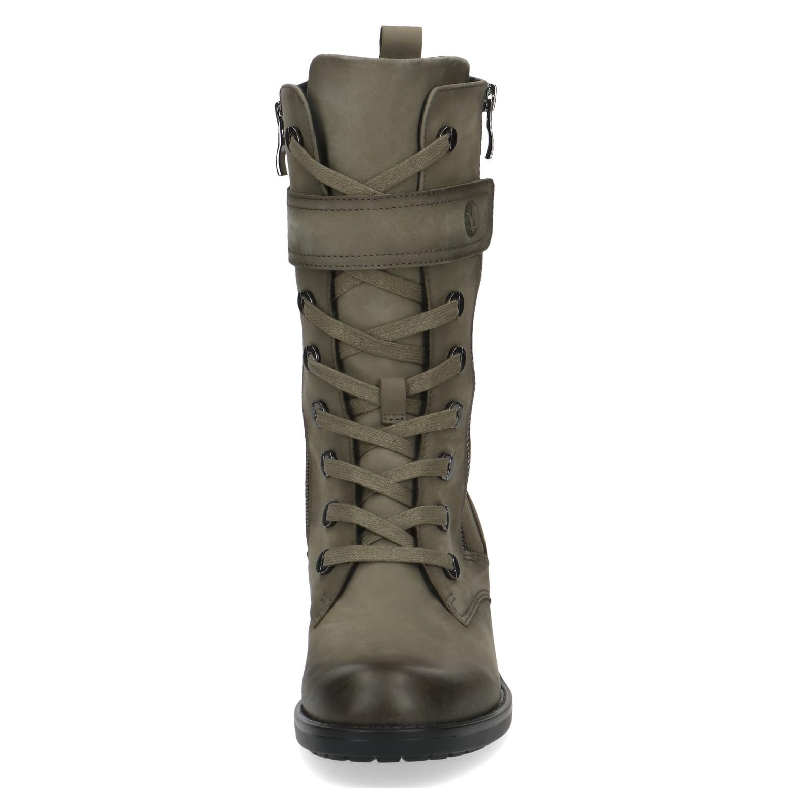CAPRICE Damen Stiefeletten mit Absatz Memotion aus Leder Blockabsatz Weite G, Grün (Khaki Nubuc), 39 EU – Ansicht 2