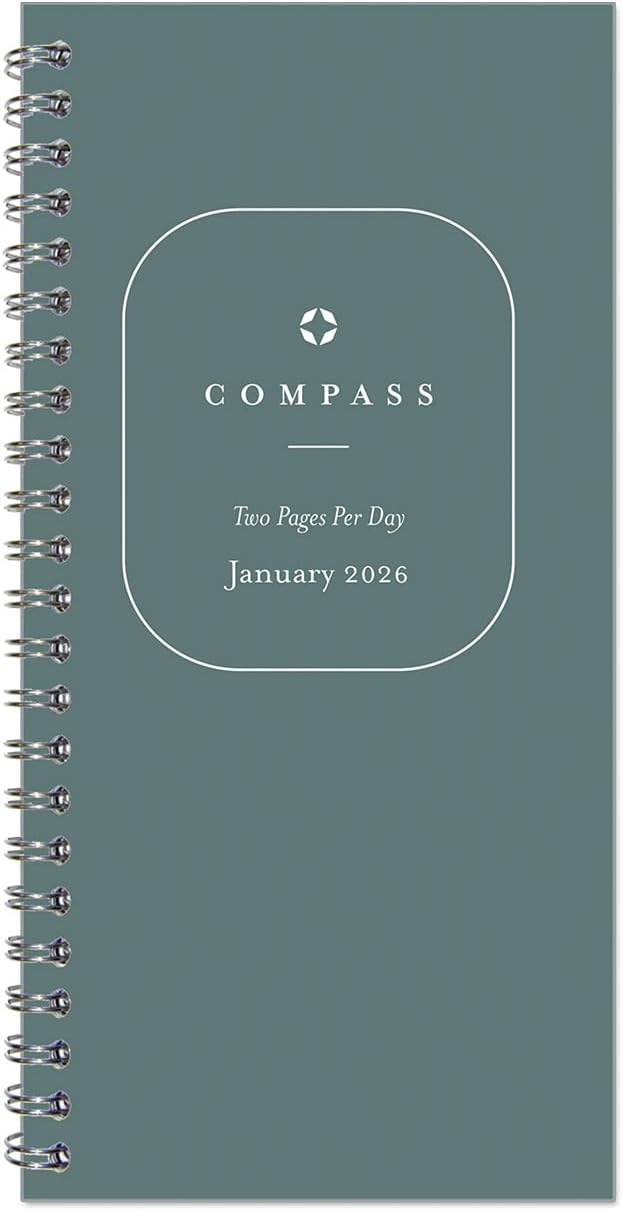 FranklinCovey - Compass Planner Refill | Two Pages Per Day Wire-Bound (Pocket Slim, Jan 2026 - Dec 2026)
