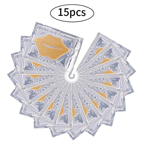 Lipverzorging Patches Collageen Crystal Exfoliating Lip Moisturizer Droog Lip Nourish Golden 15pcs, Facial Face-Cover - Afbeelding 7