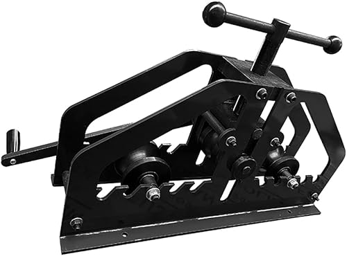 Miniatura 5 de Máquina dobladora manual de tubos de metal, 1-1/4 a 2 pulgadas, estirador de rodillos redondos, juego de doblado de banco retráctil GDAE10 Heavy