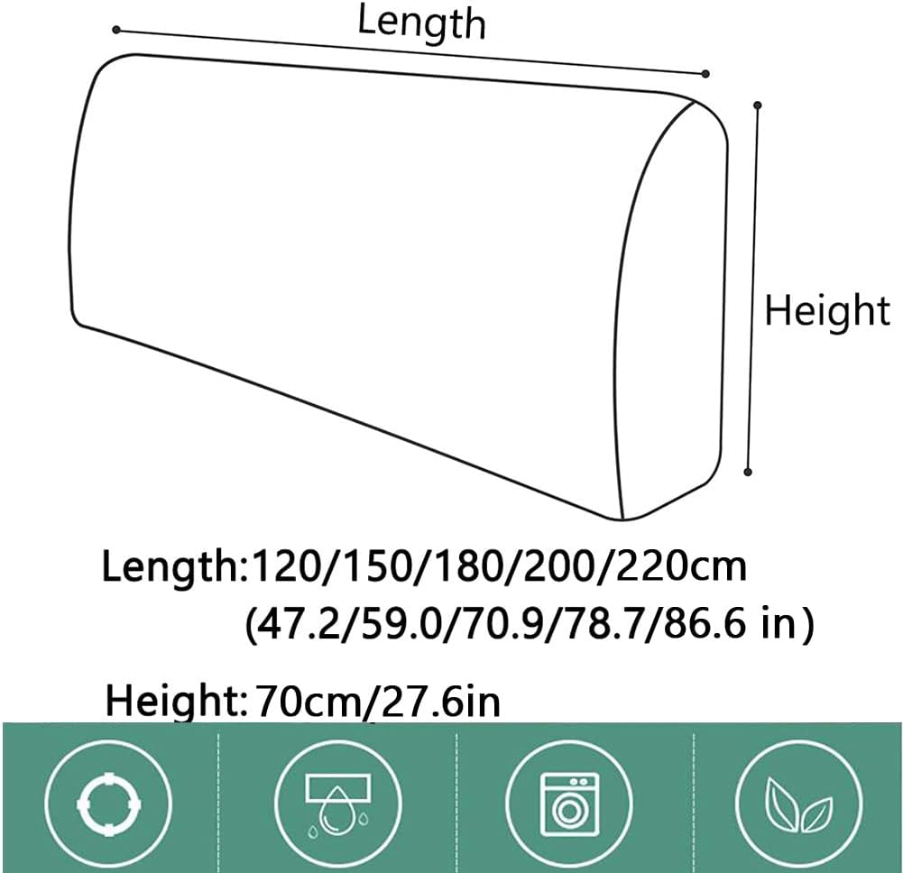 Headboard Cover 120/150/180/200/220 cm,Stretch Bed Headboard,Dustproof Solid Bed Headboard Cover,for Bedroom Decoration