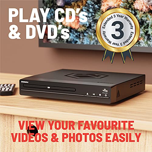 Region Free DVD Player HDMI für Fernseher | Mini DVD Player für TV | DVD-CD Spieler | DVD-Player für Fernseher mit HDMI | DVD Spieler | HDMI Kabel, RCA & Fernsteuerung Inklusive | OAKCASTLE DVD100 – Bild 3