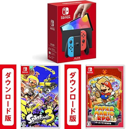 新品 Nintendo Switch ネオンブルー/ネオンレッド＋ペーパーマリオ Amazon.co.jp: Nintendo Switch(有機ELモデル) Joy-Con(L) ネオン
